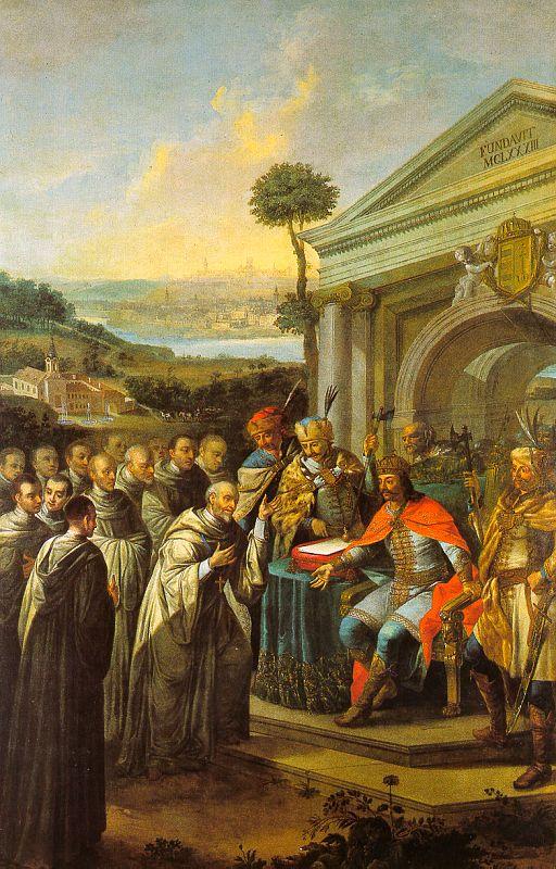 Dorfmeister, Istvan Bla III Founding the Cistercian Monastery at Szentgotthrd in 1183 oil painting picture